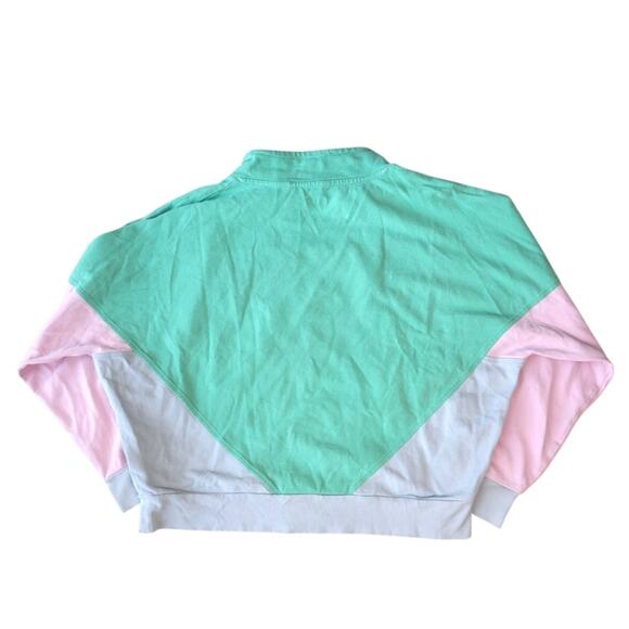 Wrangler Women's 90's Sweatshirt Neptune Green Pink Long Sleeve Size Large - Picture 6 of 8